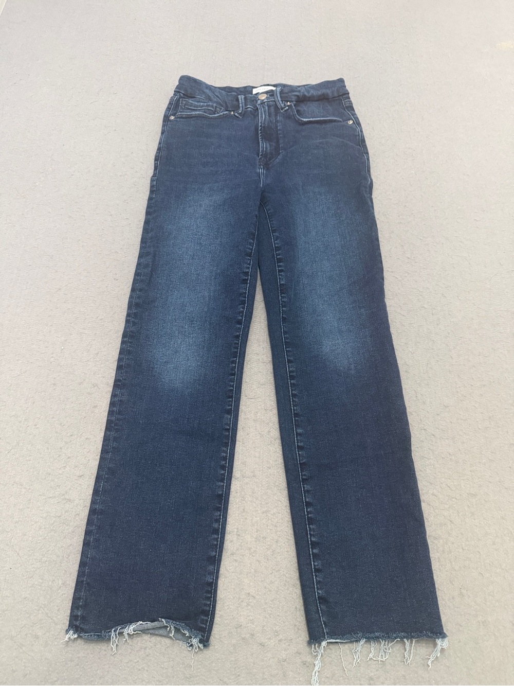 Women’s Good American Dark Wash Wide Leg Raw Hem Jeans Size 6-12